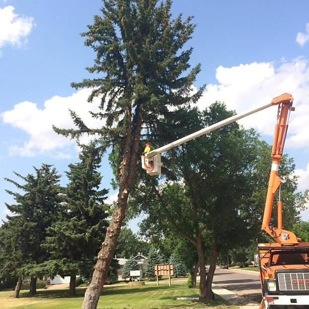 Boom work over a yard